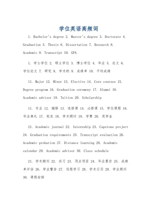 学位英语高频词