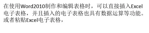 word2010中插入电子表格操作教程