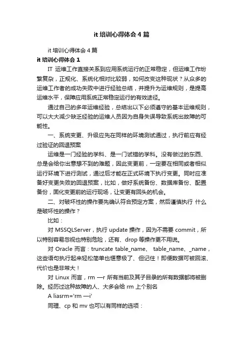 it培训心得体会4篇