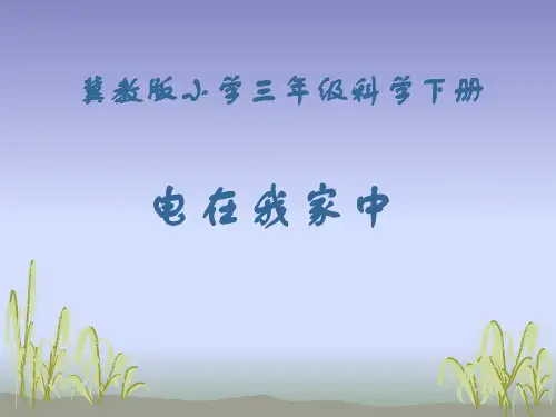 三年级下册科学课件11电在我家中 冀教版 (共17页)PPT
