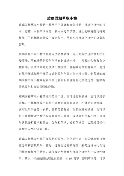 玻璃固相萃取小柱