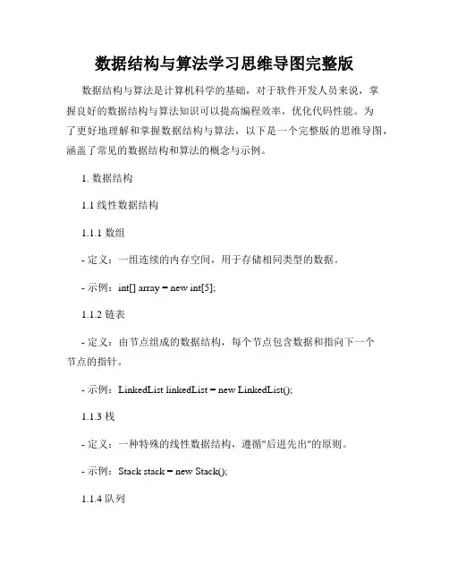 数据结构与算法学习思维导图完整版