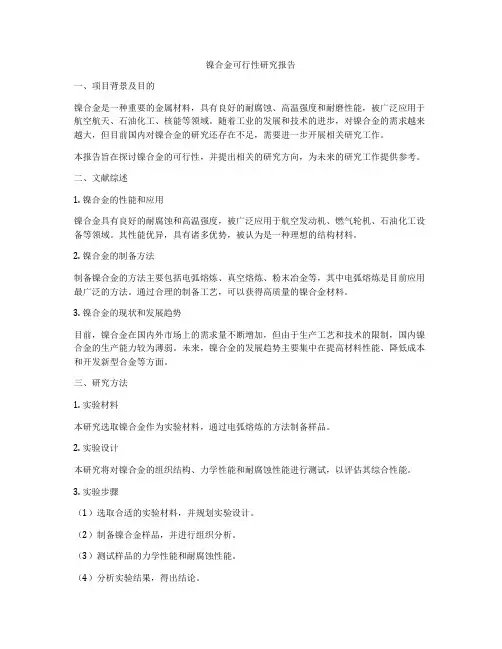 镍合金可行性研究报告