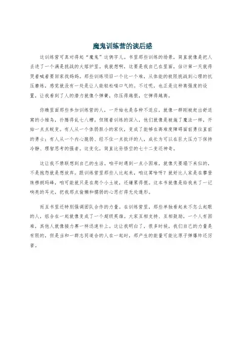 魔鬼训练营的读后感