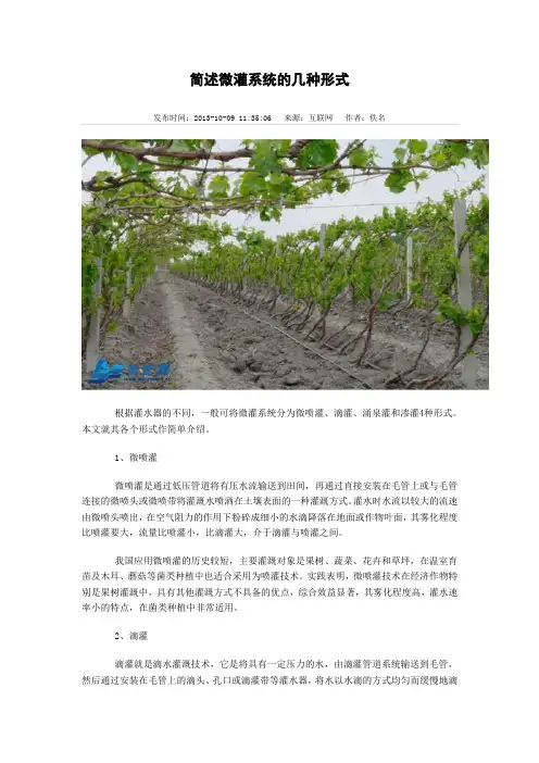 简述微灌系统的几种形式
