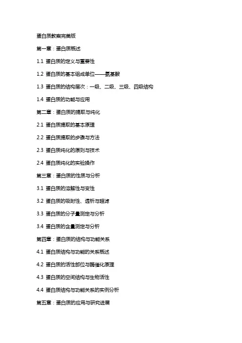 蛋白质教案完美版
