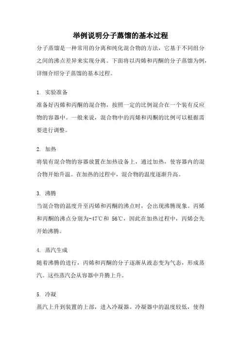 举例说明分子蒸馏的基本过程