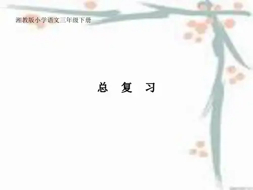 湘教版小学三年级语文下册总复习PPT课件