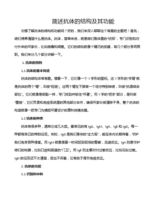 简述抗体的结构及其功能