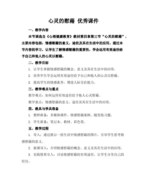 心灵的慰藉 优秀课件