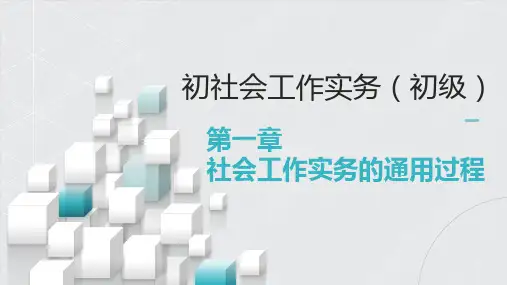 社会工作实务(初级)-第一章 社会工作实务的通用过程