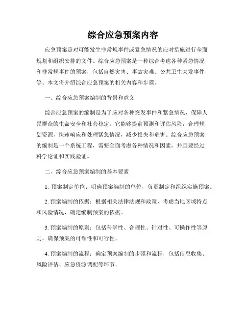 综合应急预案内容