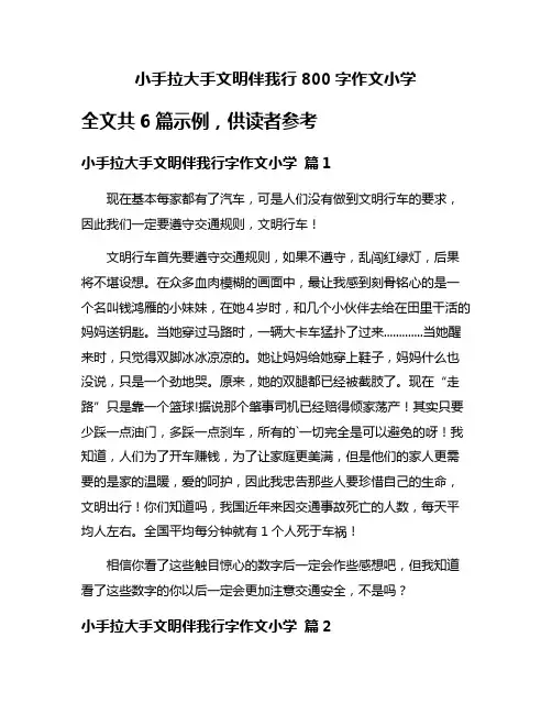 小手拉大手文明伴我行800字作文小学