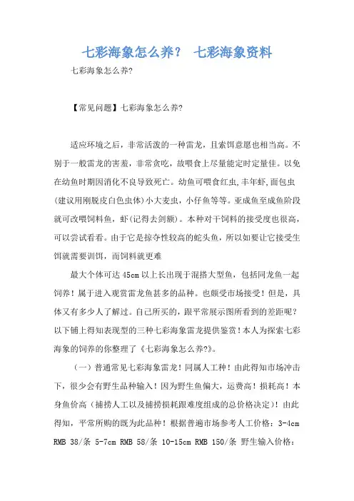 七彩海象怎么养？ 七彩海象资料