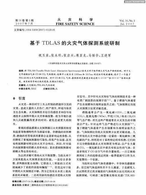 基于TDLAS的火灾气体探测系统研制