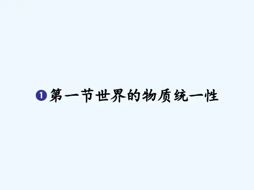 第一节世界的物质统一性 PPT