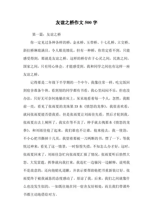友谊之桥作文500字