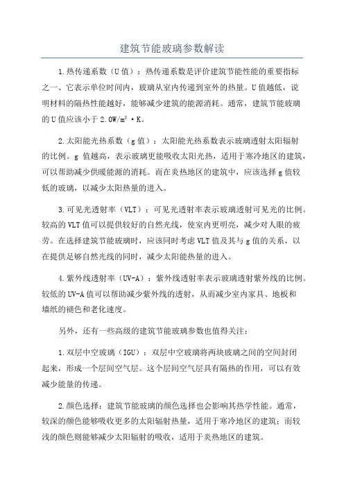 建筑节能玻璃参数解读