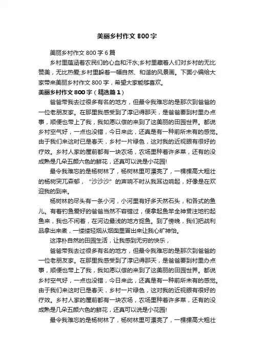 美丽乡村作文800字