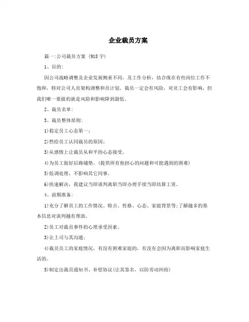 企业裁员方案