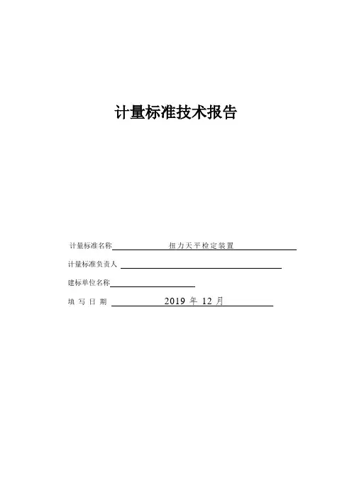 扭力天平检定装置技术报告