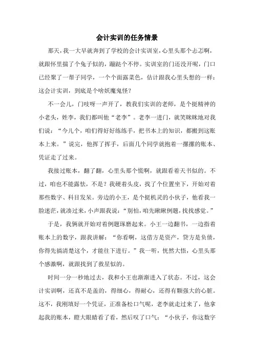 会计实训的任务情景