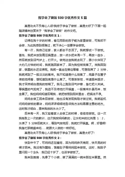 我学会了做饭500字优秀作文5篇