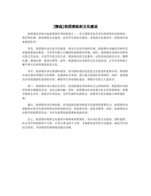 [精选]校团委组织文化建设