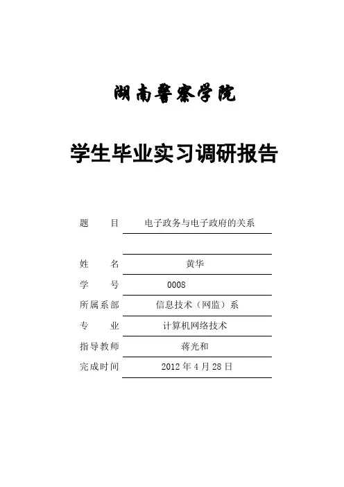 电子政务与电子政府的关系