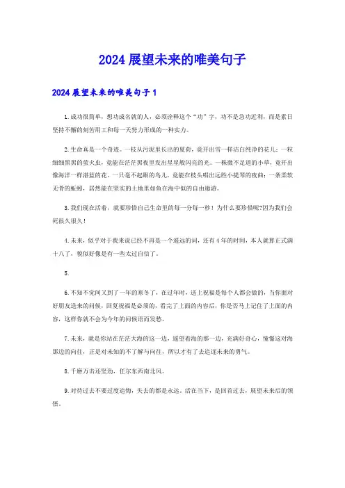 2024展望未来的唯美句子