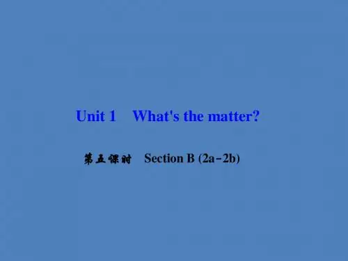百分闯关2017年春八年级英语下册Unit1What'sthematter第5课时SectionB(2a_2b)课件