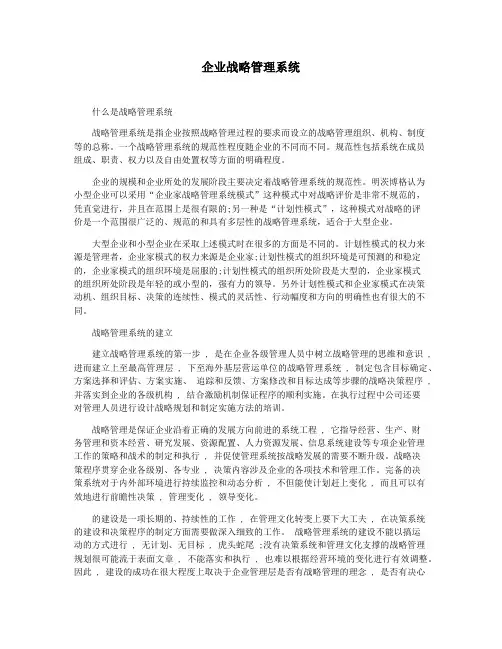 企业战略管理系统
