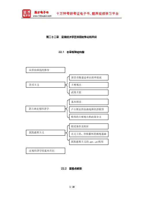 高鸿业《西方经济学(宏观部分)》教材精讲和考研真题解析(宏观经济学在目前的争论和共识)【圣才】