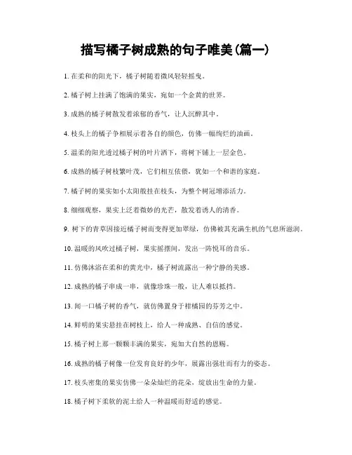 描写橘子树成熟的句子唯美(精选2篇)