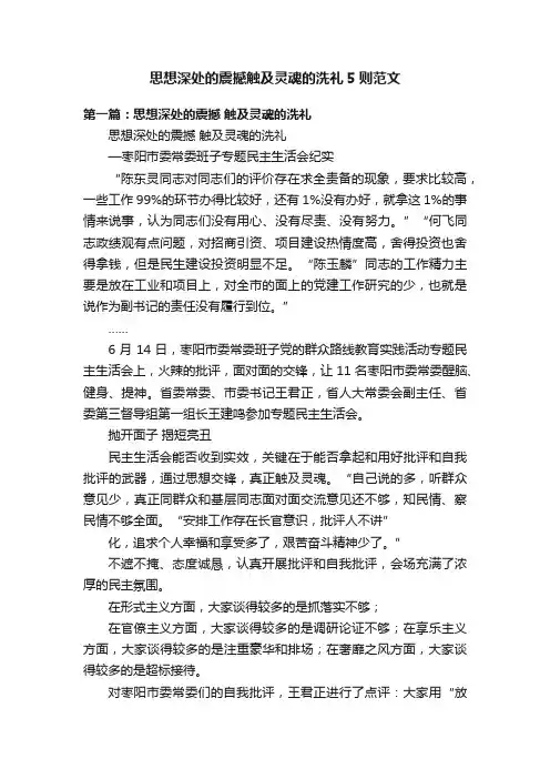 思想深处的震撼触及灵魂的洗礼5则范文