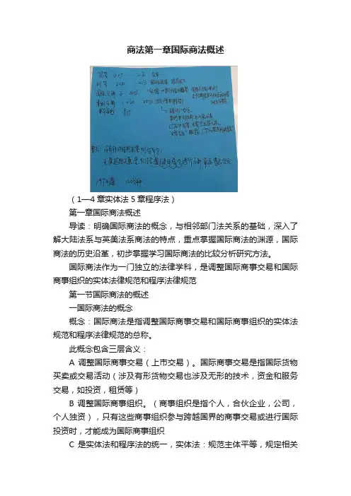 商法第一章国际商法概述