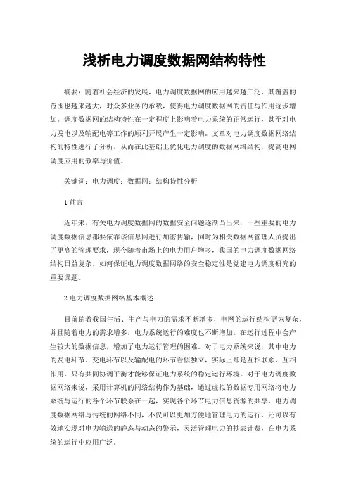 浅析电力调度数据网结构特性