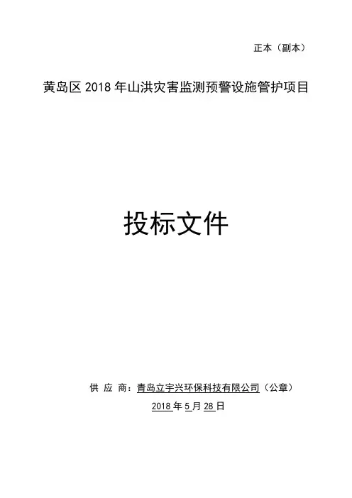 2018年山洪灾害监测预警设施管护项目投标文件【立宇兴】
