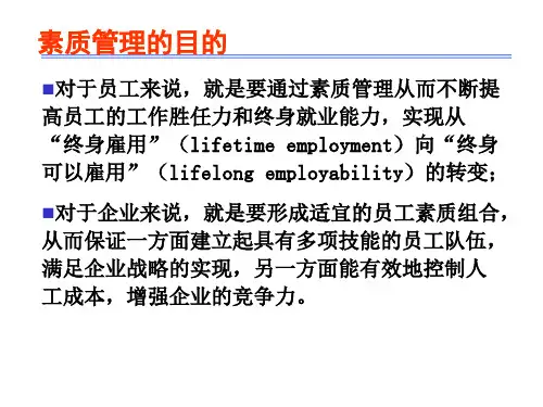 企业员工素质模型