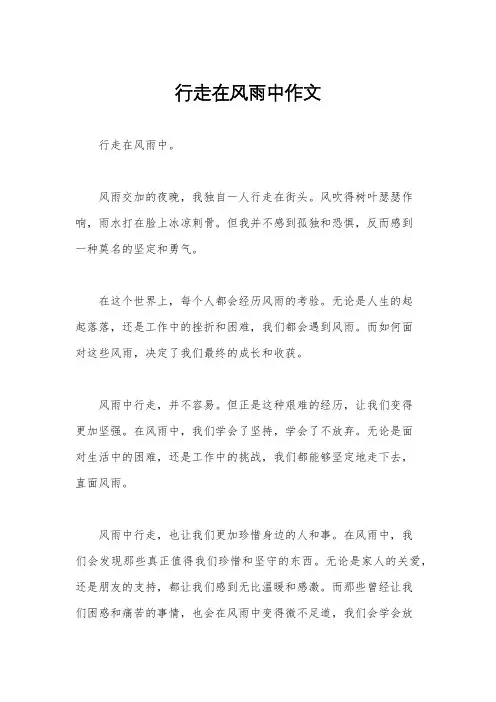 行走在风雨中作文