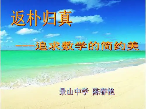 追求数学简约美