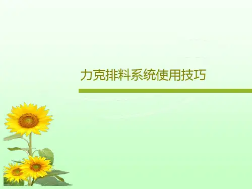 力克排料系统使用技巧32页PPT