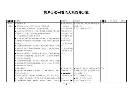 饲料分公司安全检查表1