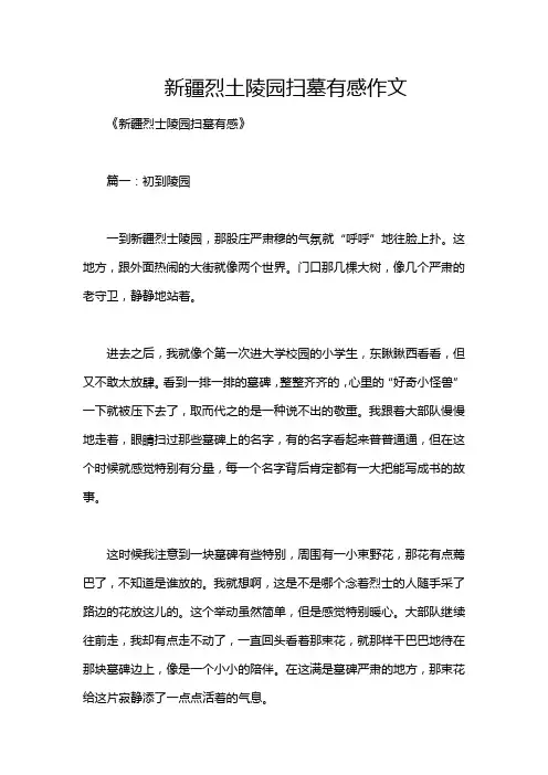 新疆烈土陵园扫墓有感作文