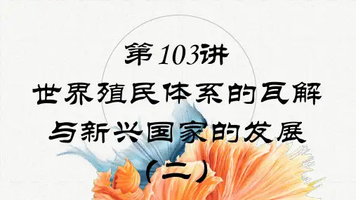 世界殖民体系的瓦解与新兴国家的发展(二)-2024年高考历史大一轮复习课件(必修与选必修融合版)