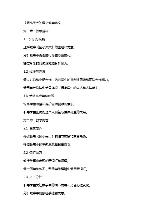 《因小失大》语文教案范文