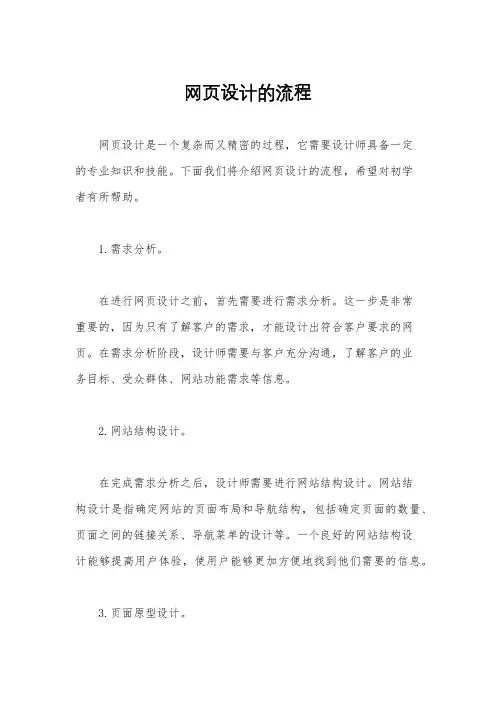 网页设计的流程