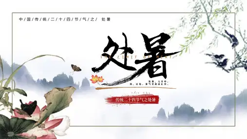 中国风传统节气处暑节气介绍PPT模板