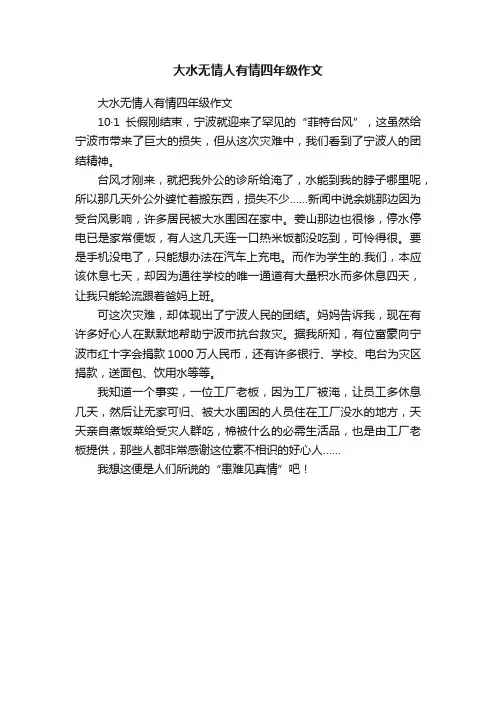 大水无情人有情四年级作文