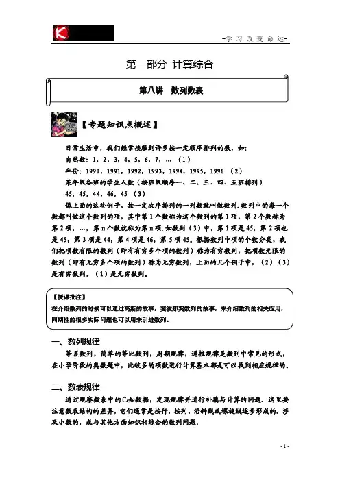 8数列与数表